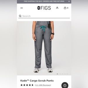 Figs Kade cargo scrub pant in graphite gray